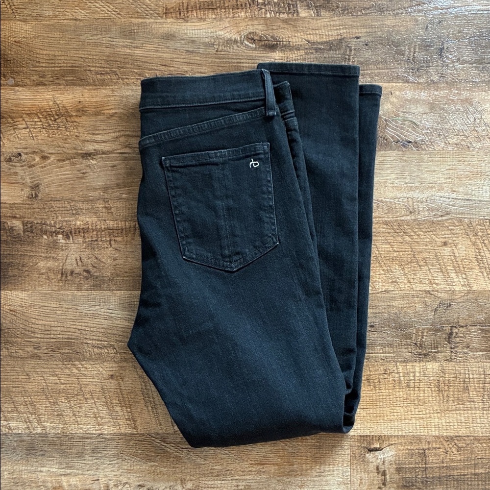 rag & bone High Rise Ankle Skinny Black Jeans